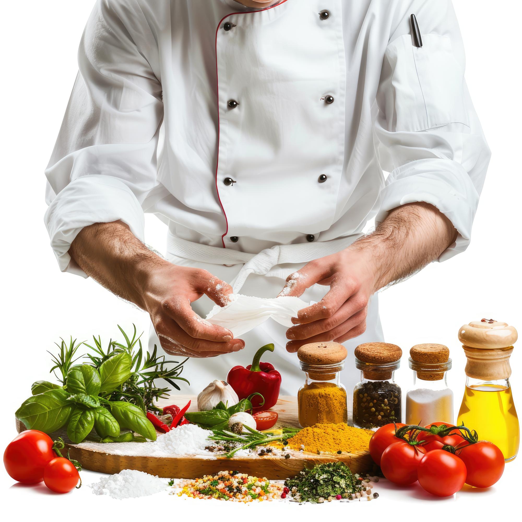 chef preparing a plated dish with local ingredients